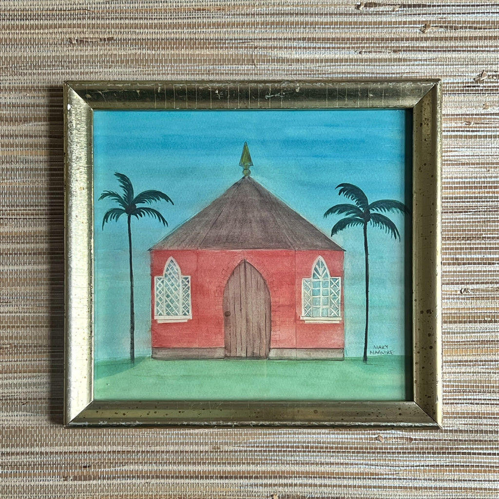 'Pink Garden Folly with Palm Trees'