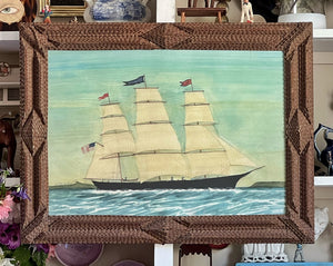 Ship 'Catherine' in a Tramp Art frame