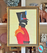 'Silhouetted Soldier in a Flat Shako Cap'