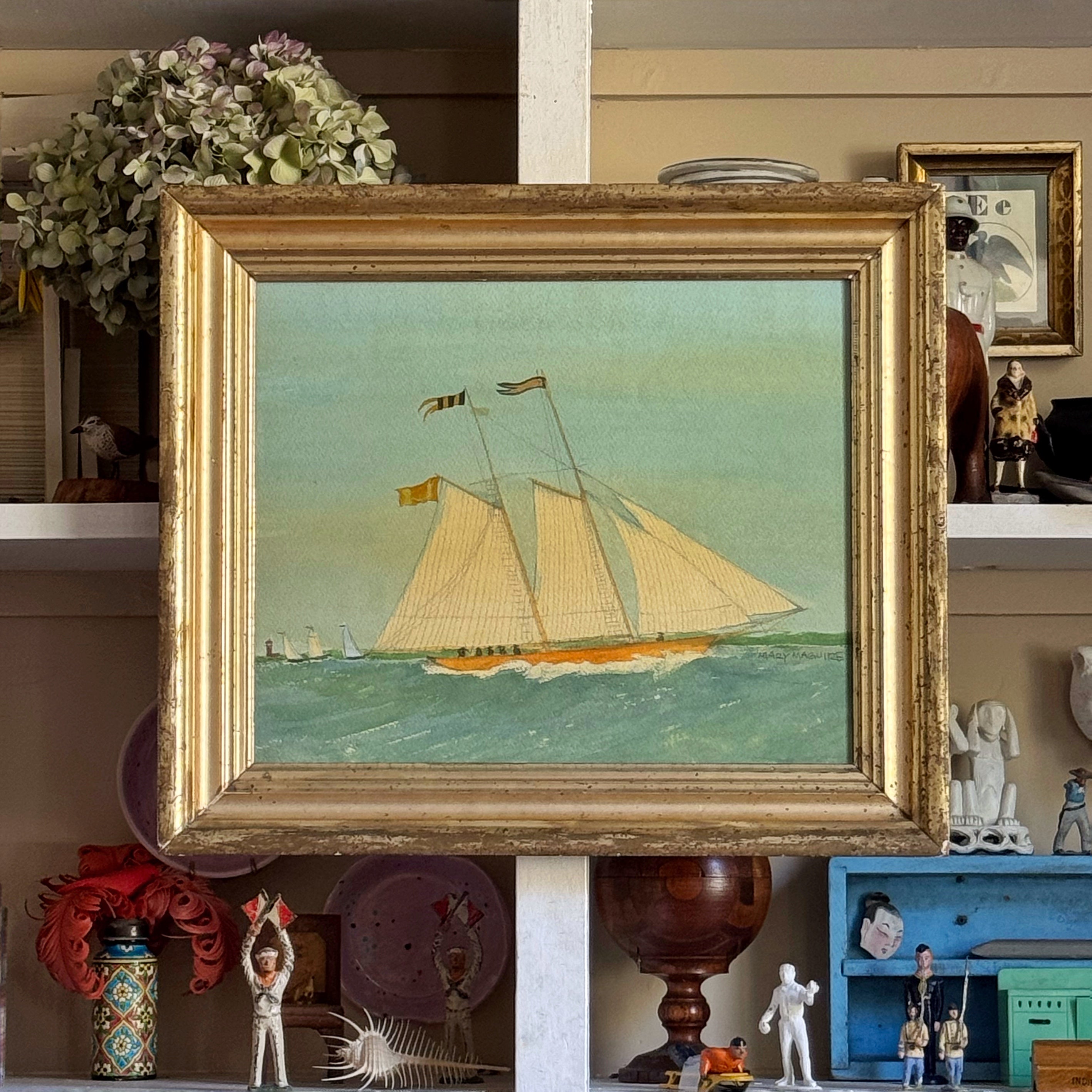 The Ship 'Lucky' -Original Watercolor Painting