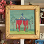 'Red Curtained Garden Folly'- Original Watercolor