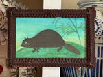 'Beaver' in a Tramp Art frame