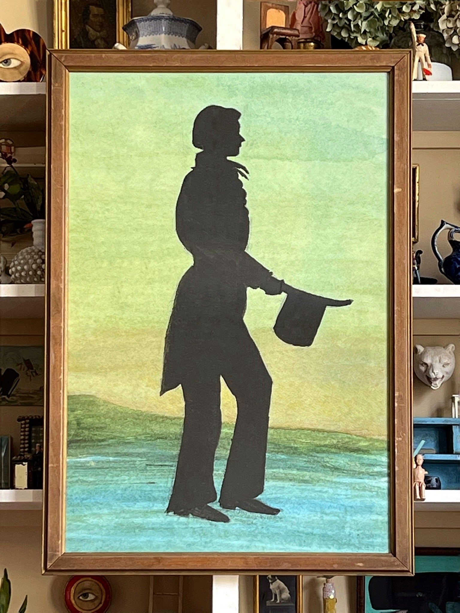 'Seaside Silhouette' - Figure with Top Hat (large scale)