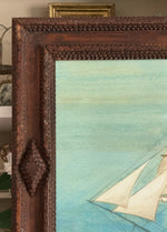 ‘Ship Cynthia' in a Tramp Art frame