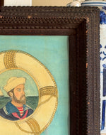 ‘Life Ring- Sailor' in a Tramp Art frame- Original Watercolor Painting