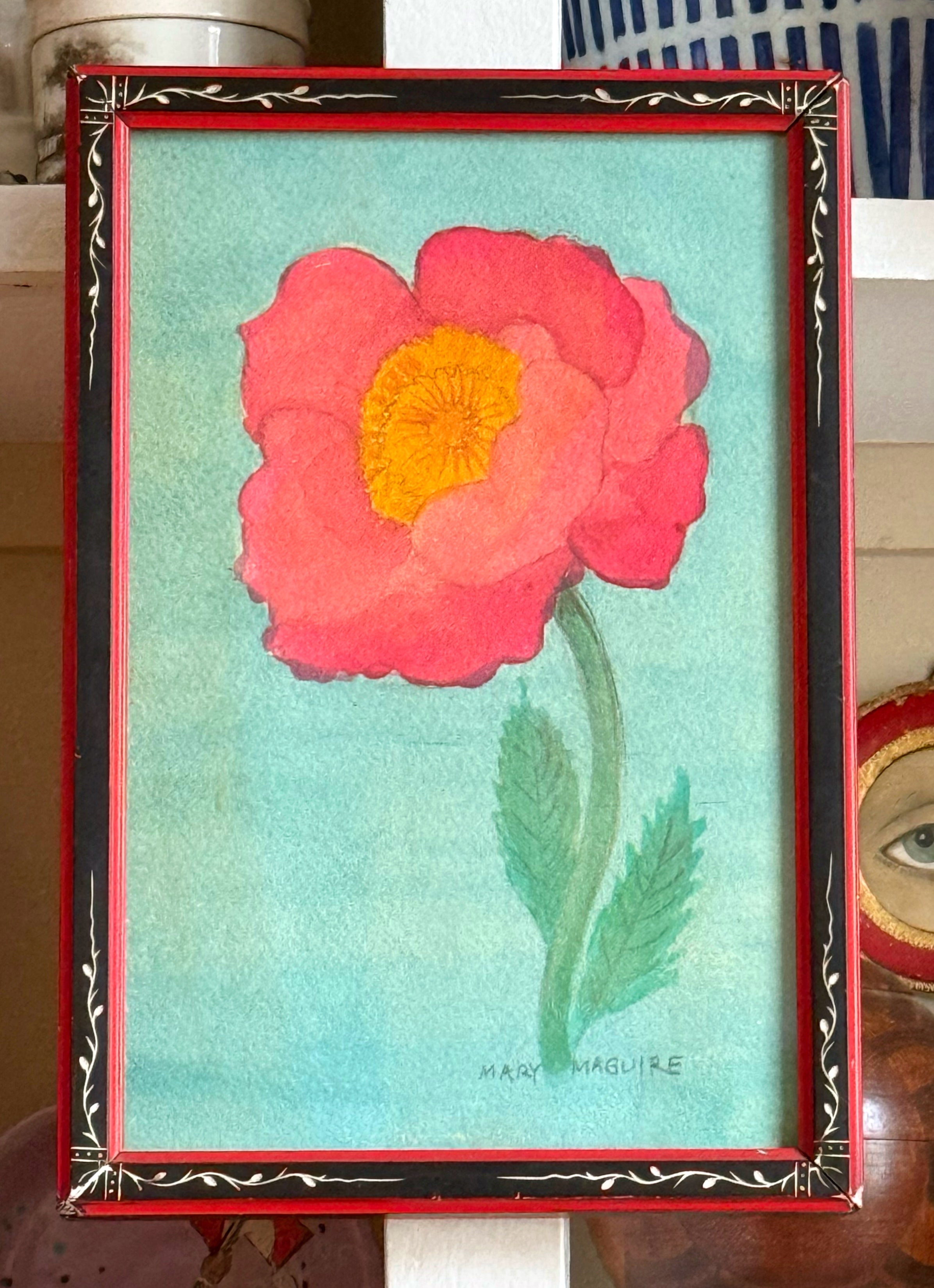 ‘Pink Poppy' -original watercolor painting