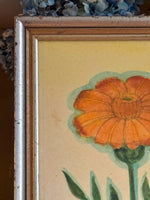 'Marigold, Sea Holly and Pink Bloom’