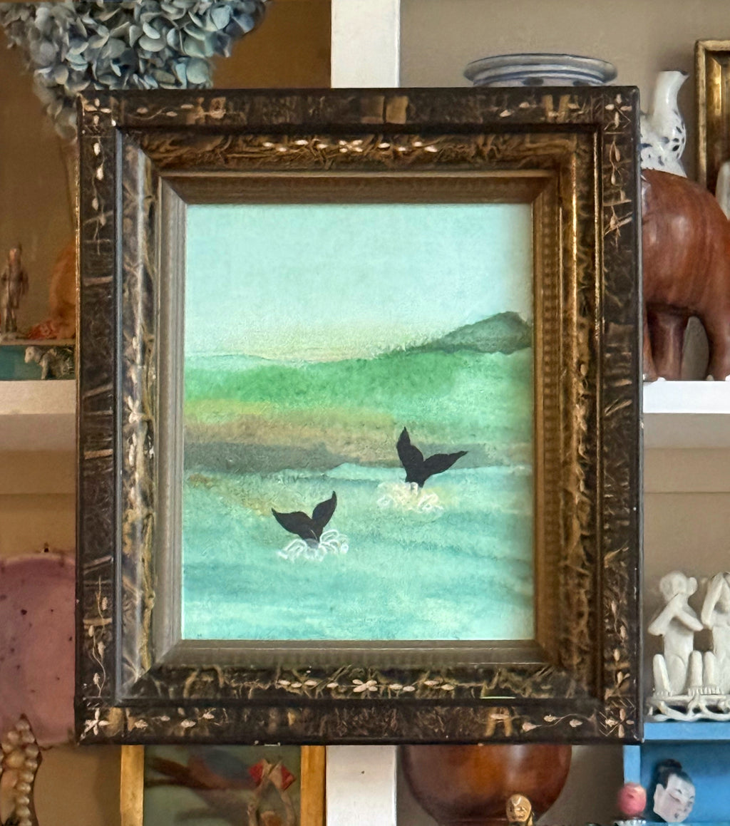 'Seascape with Sailboat and Fluke'