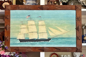 Ship 'Tuckernuck’ in a Tramp Art frame