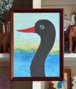 'Portrait of a Long-Necked Backbird'