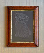 'A Pug Puppy Named Bernie' -Original White Pencil Drawing