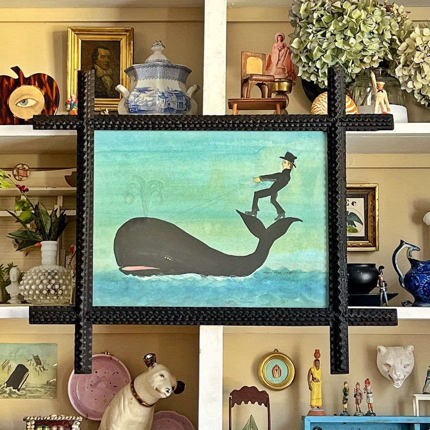 ‘Nantucket Sleighride' in Tramp Art frame
