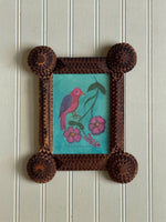 'Wild Geranium' -Original Watercolor Painting in Tramp Art frame