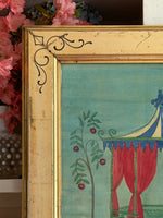 'Red Curtained Garden Folly'- Original Watercolor