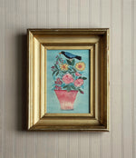 'Yucatan Jaybird and Summer Flowers' -Original Watercolor Painting