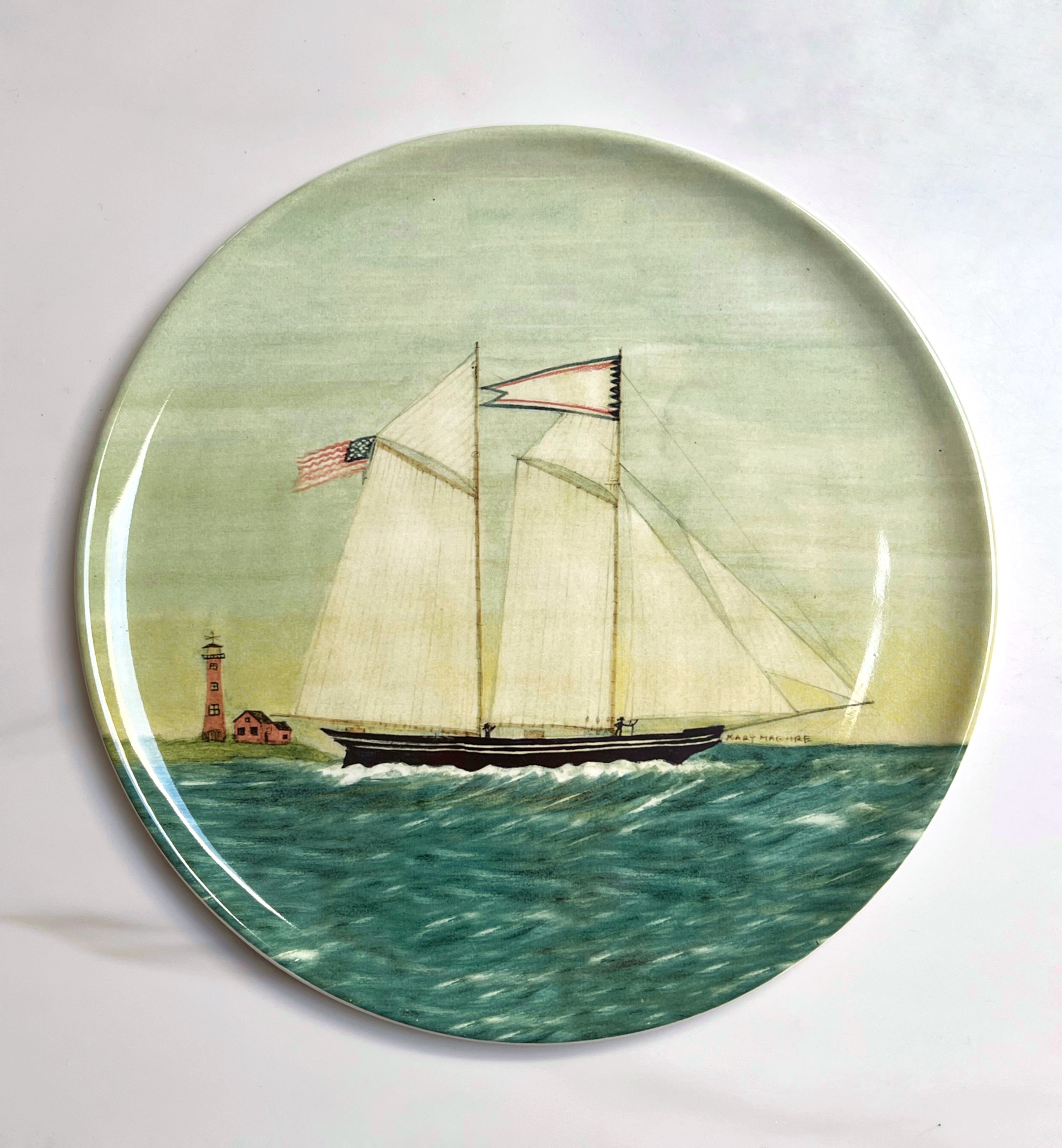 The Ship 'Emma'- Ceramic Plate by Beau Rush and Mary Maguire