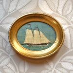 'Ships at Sea' -5 1/2 x 6 3/4 inch Gilt Oval- per piece