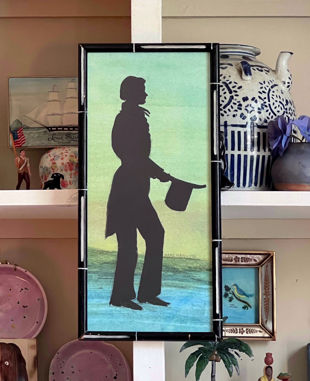 'Seaside Silhouette' - Figure with Top Hat