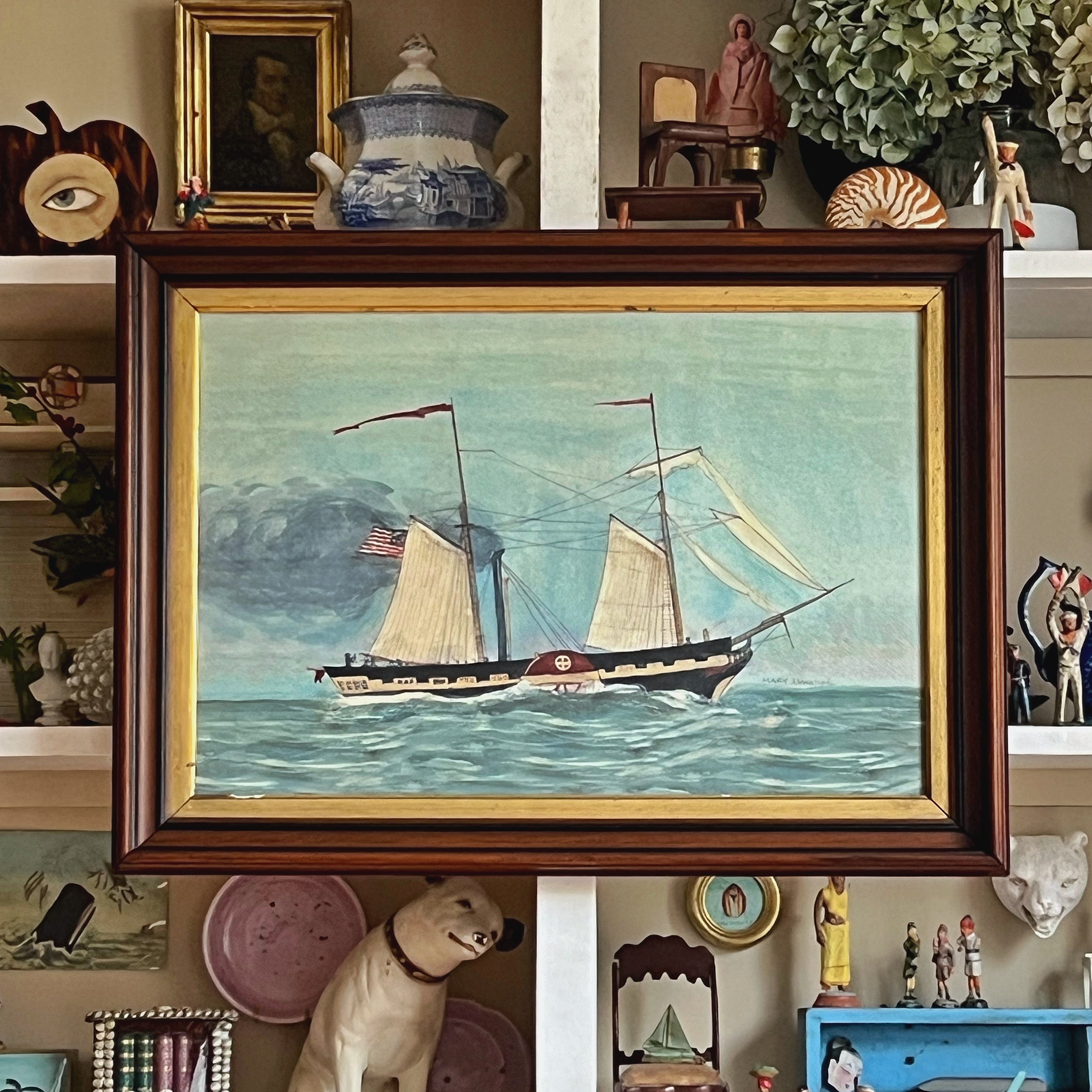‘Steamship Hudson Under Sail'