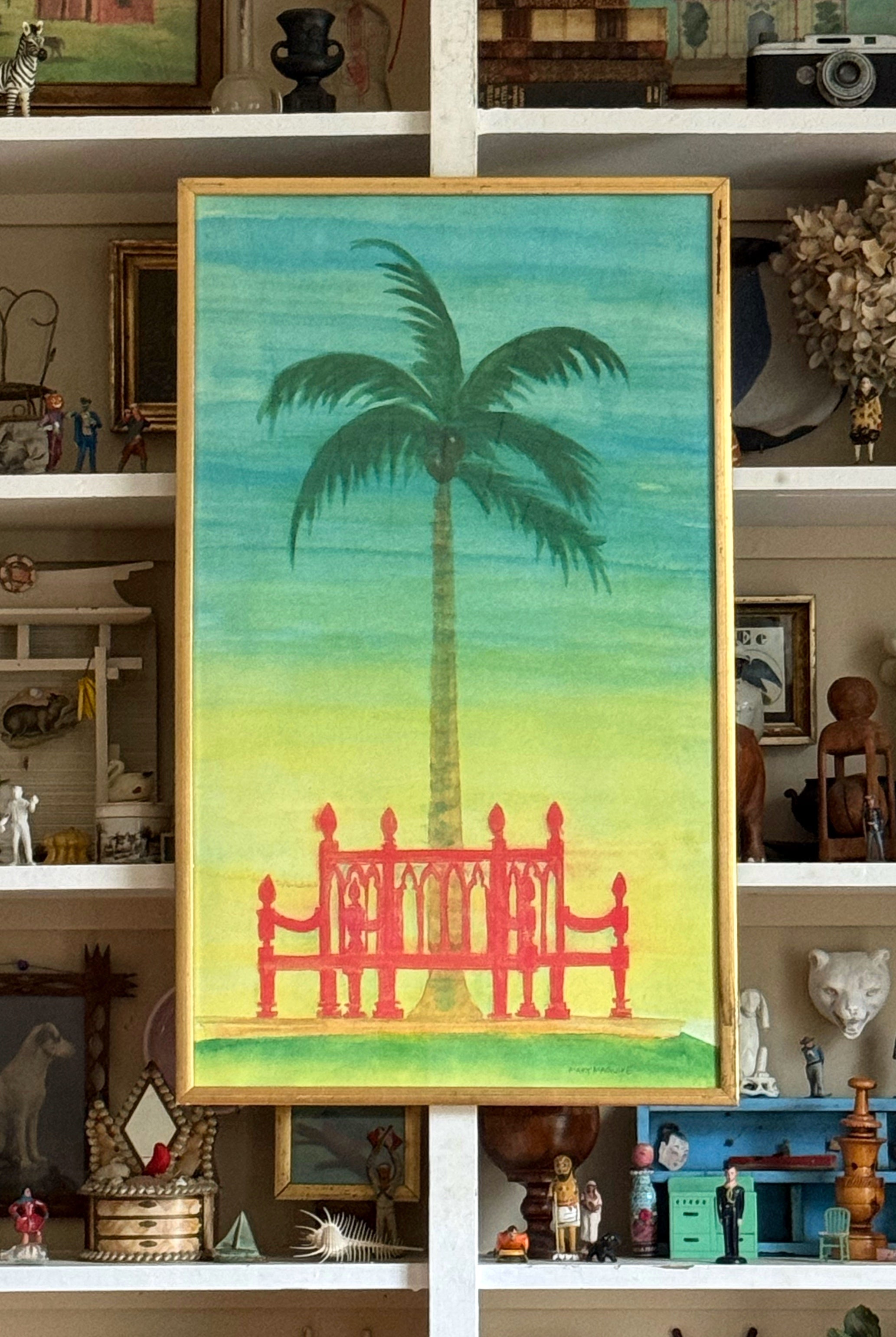 'Palm Tree with Bench' Garden Folly