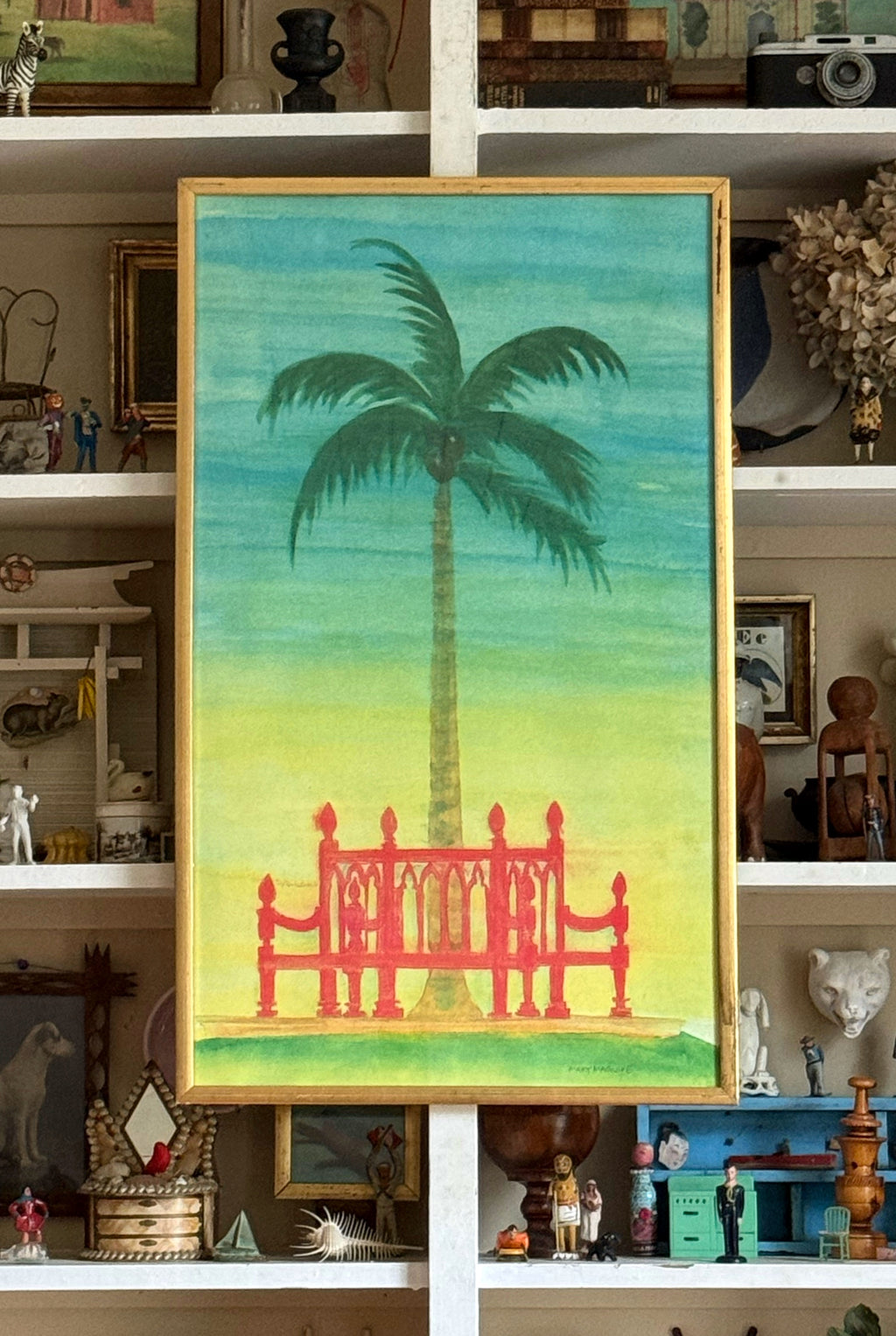 'Palm Tree with Bench' Garden Folly
