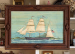 ‘Ship Cynthia' in a Tramp Art frame