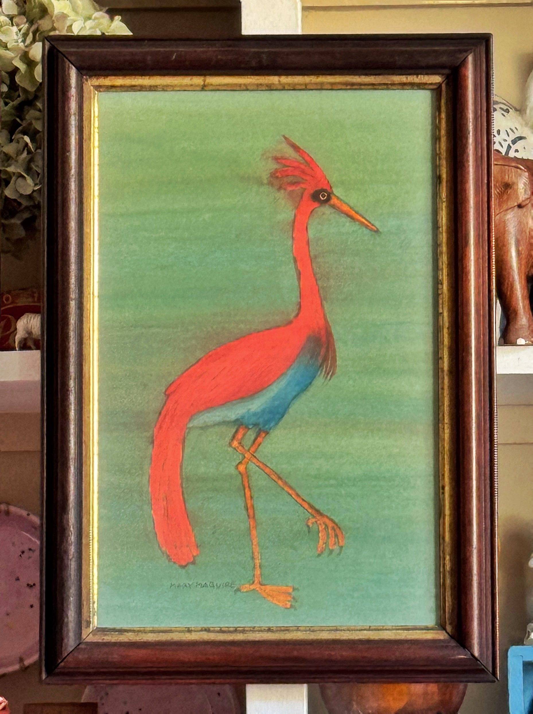 'Tropical Crane' -Original Watercolor Painting