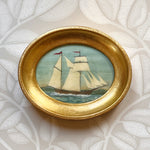 'Ships at Sea' -5 1/2 x 6 3/4 inch Gilt Oval- per piece