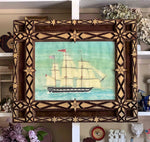 The Ship 'Brooklyn’ in a Tramp Art frame