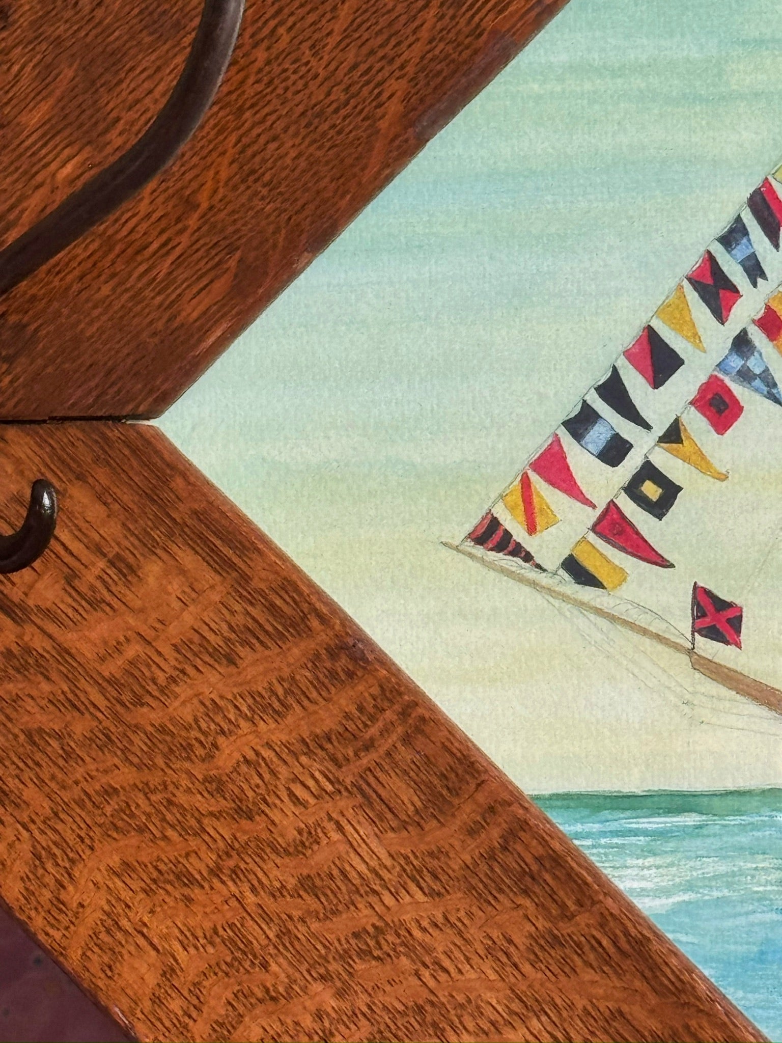 Clipper Ship with 'All Flags Flying' - Hat/Clothing Rack