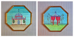 'Garden Follies' -Octagonal Gold Gilt Bamboo -per piece