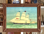 The Ship 'Running Horse' -in a Tramp Art frame