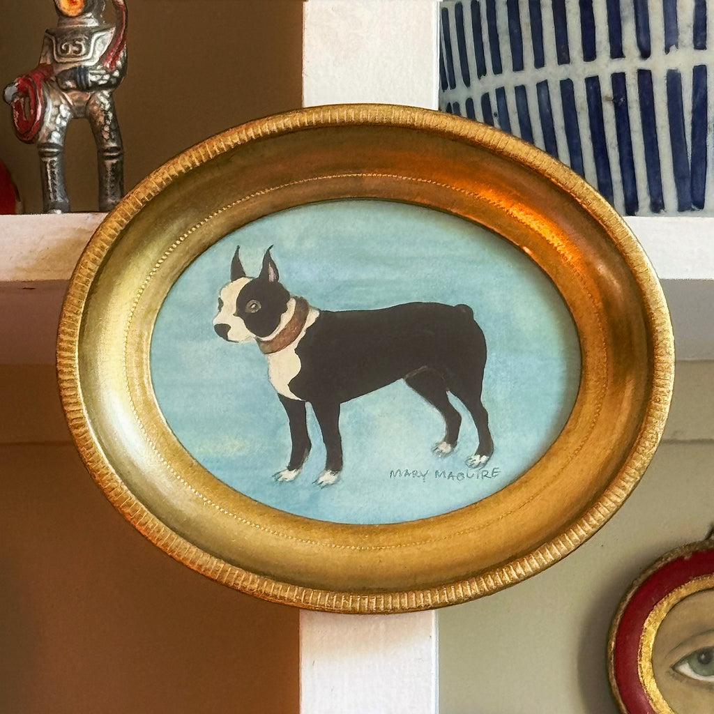 ‘Boston Terrier' -in 5 1/2 x 7 oval