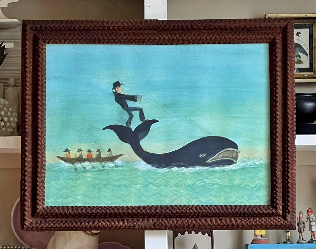 'Sag Harbor Sleighride' in Tramp Art frame