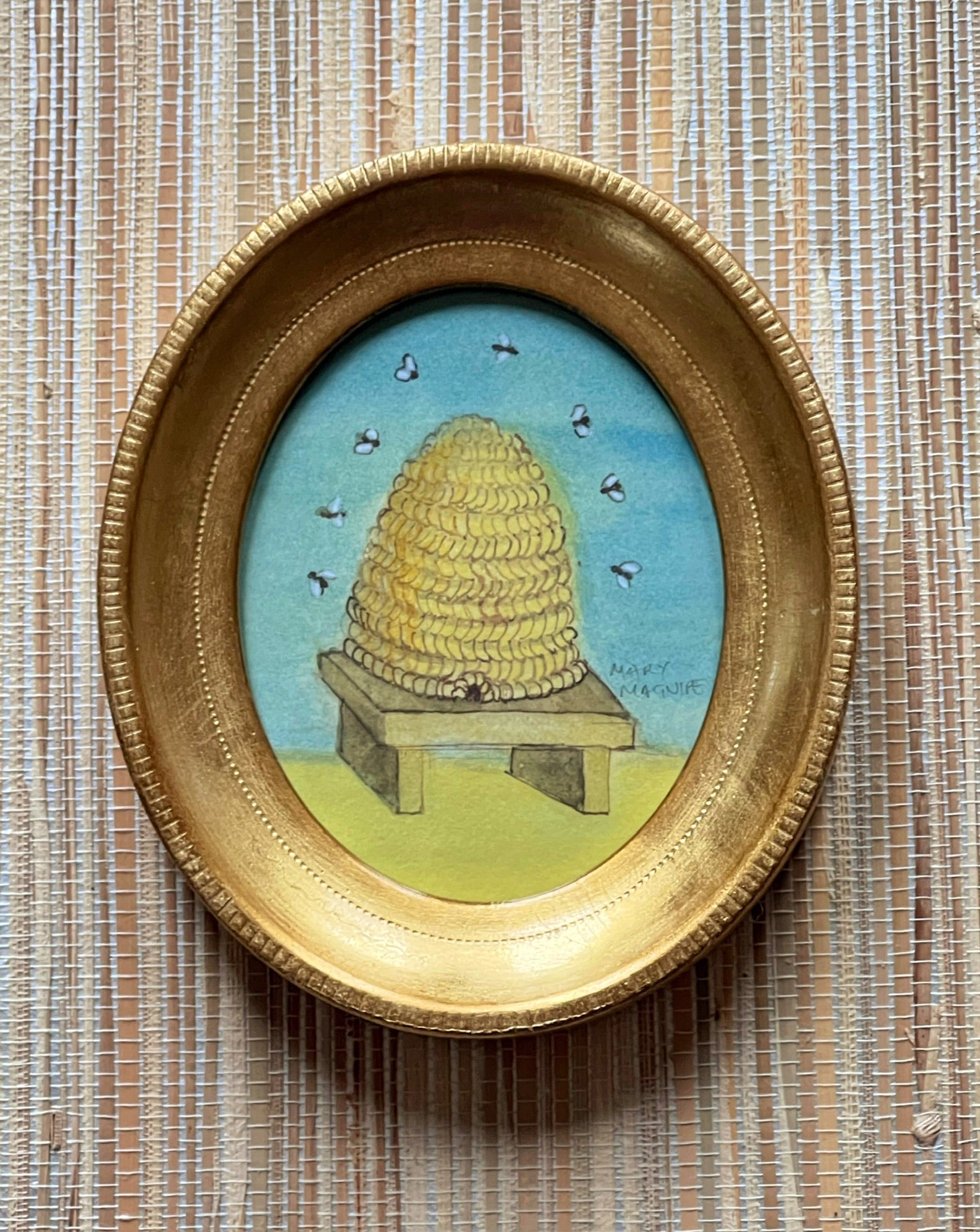 'Straw Beehive Skep'- miniature