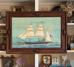‘Ship Cynthia' in a Tramp Art frame