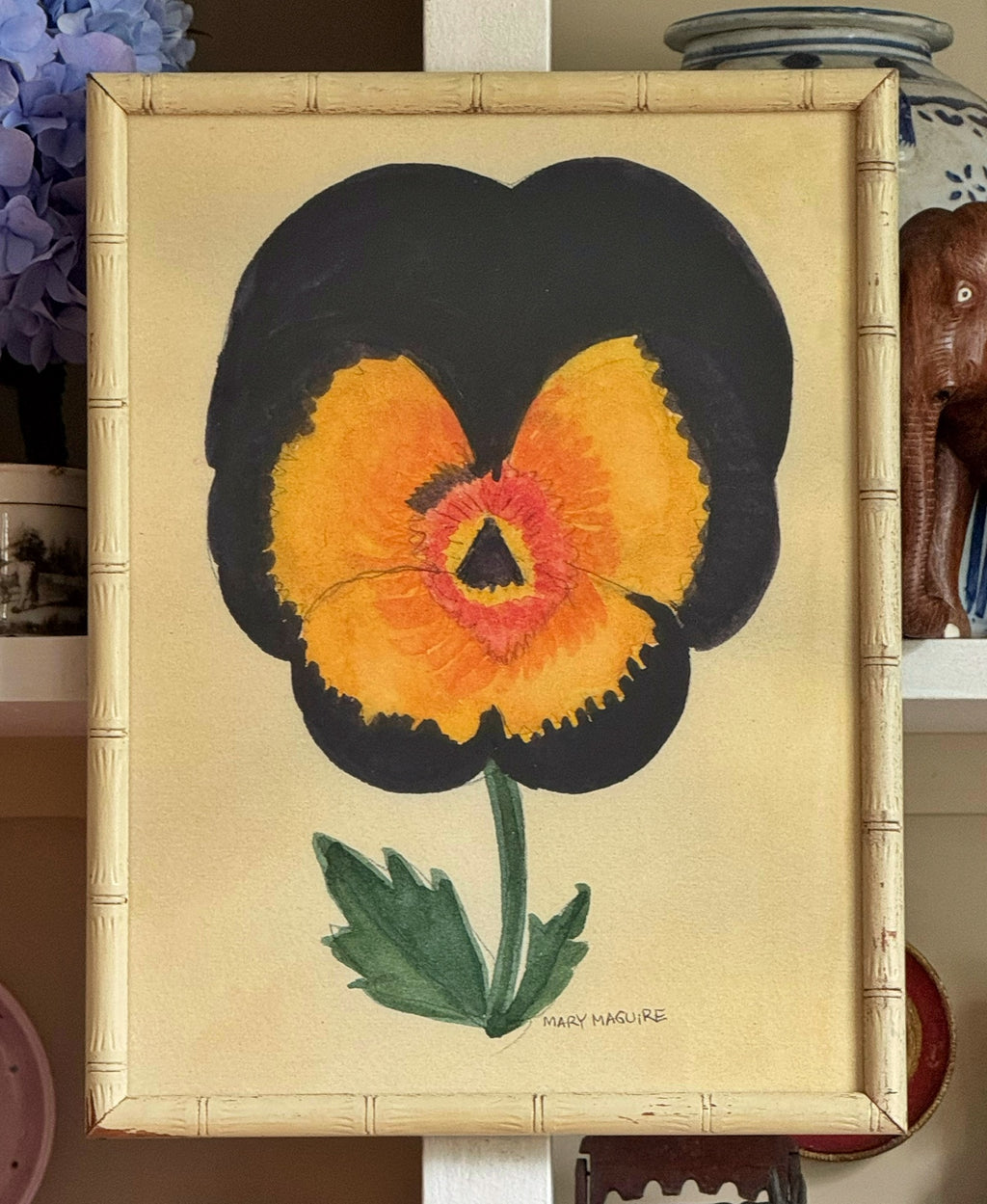 'Black and Orange Winter Pansy'