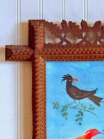 'Animals and Flowers' -in a Tramp Art Frame