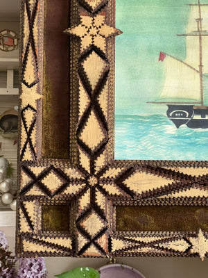 The Ship 'Brooklyn’ in a Tramp Art frame