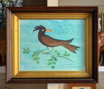 'Feather Crested Blackbird on a Branch'