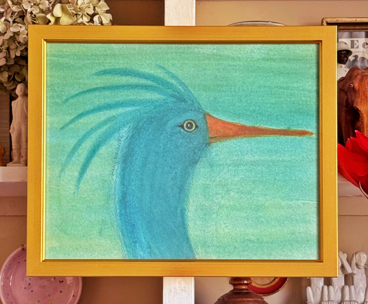 'Portrait of a Feather-Crested Bluebird'