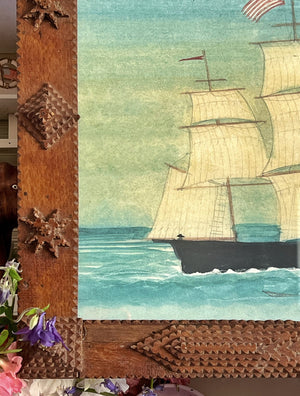 Ship 'Tuckernuck’ in a Tramp Art frame