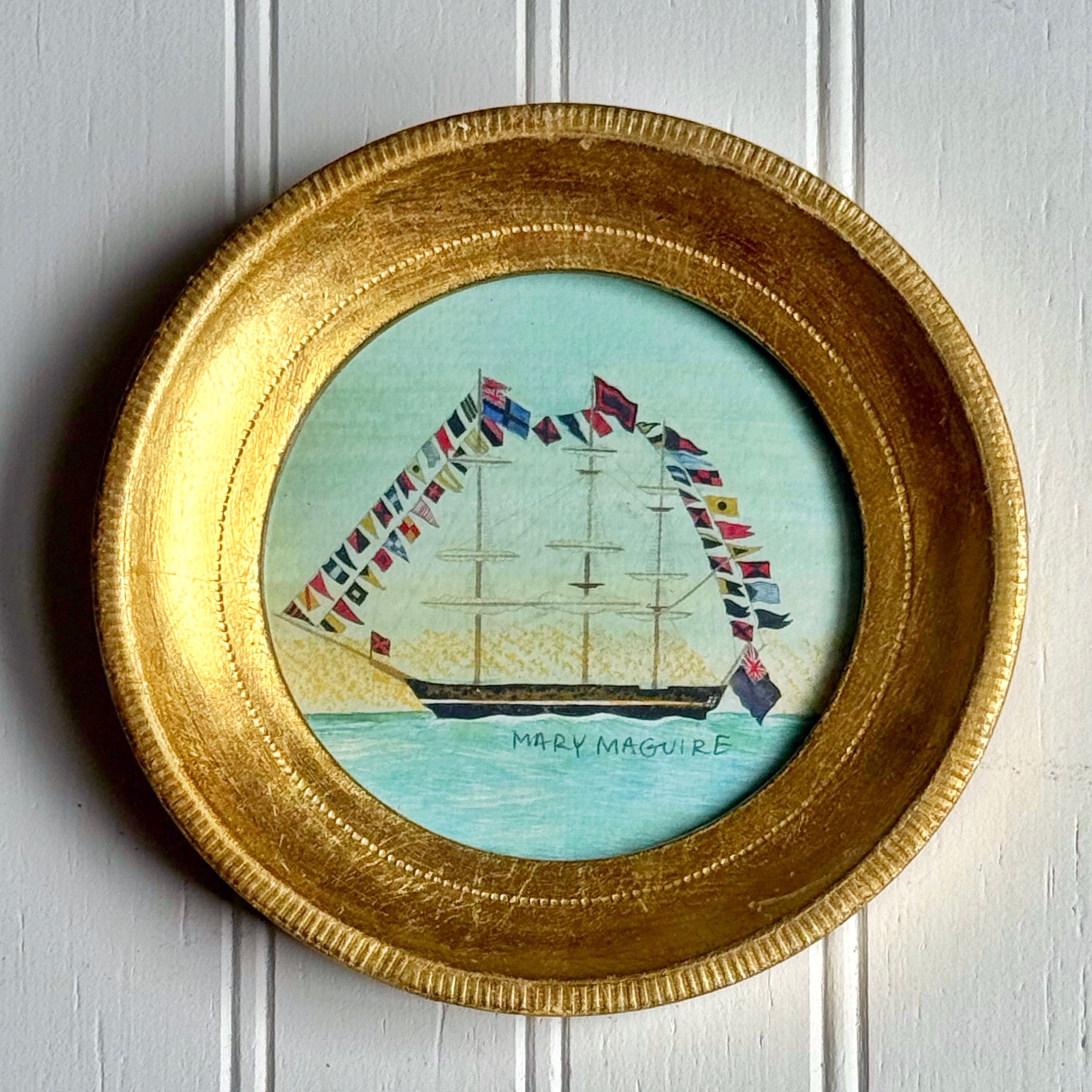 Clipper Ship with 'All Flags Flying' -miniature