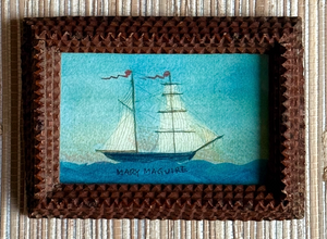 'Ships at Sea' -in miniature Tramp Art frames