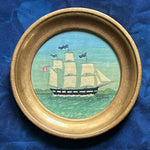 'Sailing Ships at Sea' -in 6 1/2 inch gold gilt rounds- per piece