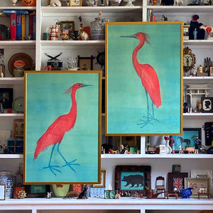 'Red Egrets' large scale -per piece