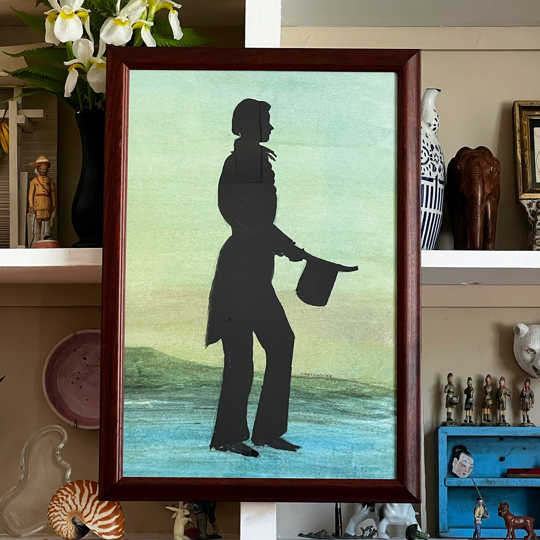 'Seaside Silhouette' - Figure with Top Hat