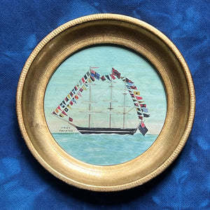 Clipper Ship with 'All Flags Flying' -6 1/2 inch