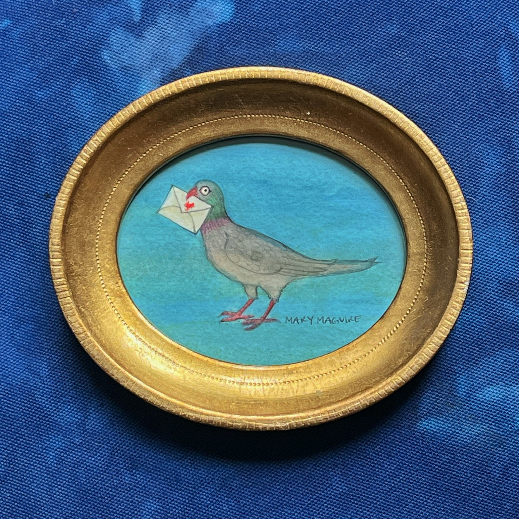 'Pigeon with a Love Letter- 4 1/2 x 5 1/2 inches