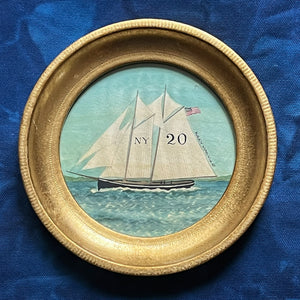 'Sailing Ships at Sea' -in 6 1/2 inch gold gilt rounds- per piece